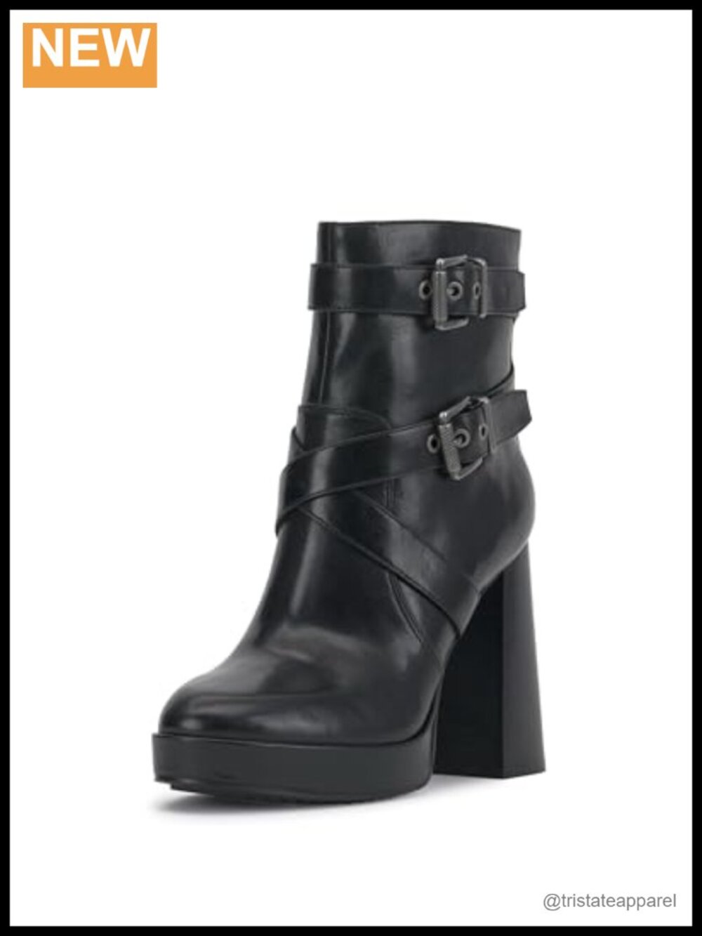Vince Camuto Coliana Leather Ankle Bootie Block Heel